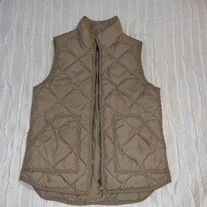 J.Crew Tan Quilted Vest, Size XS